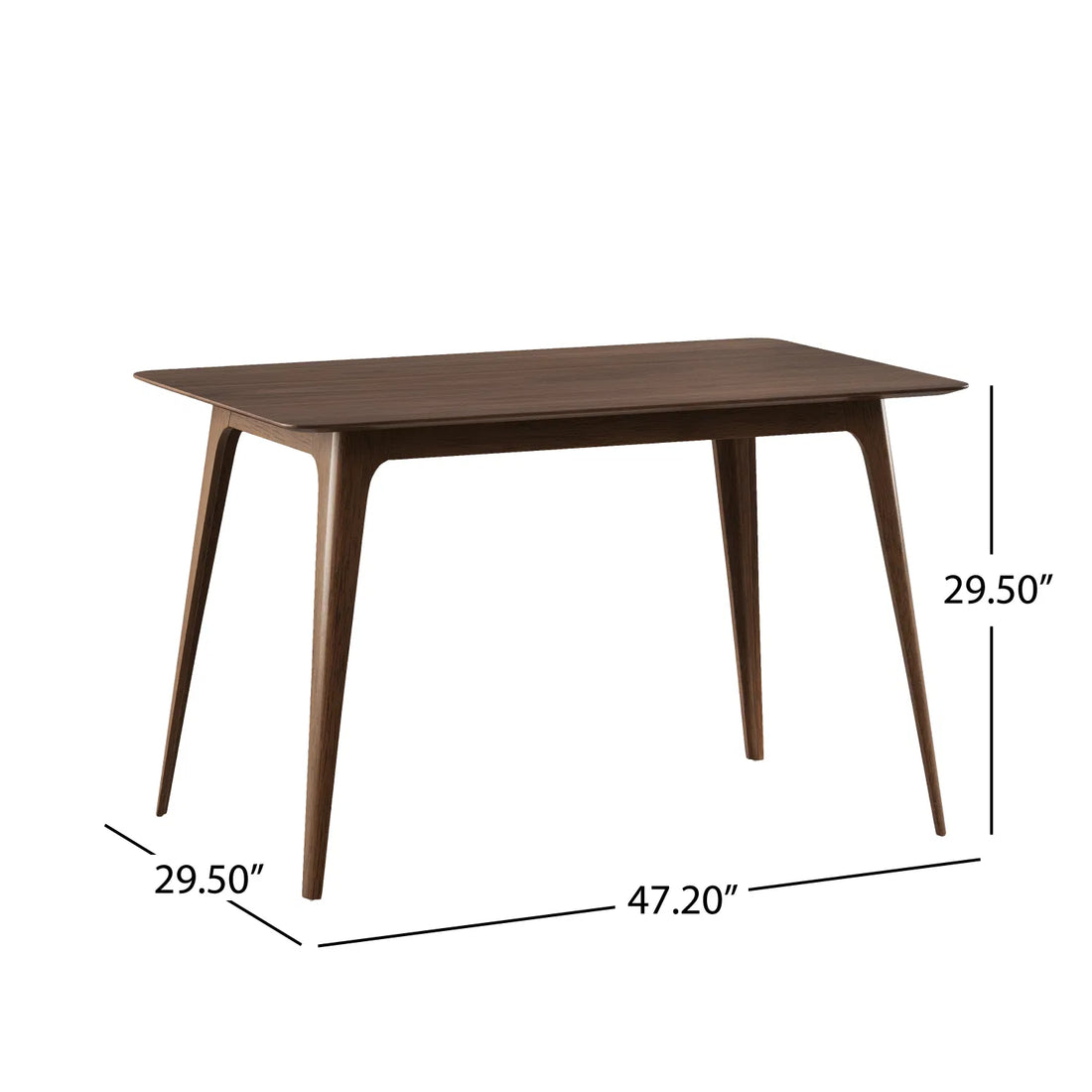 Walnut Dining Table with Solid Wood Legs