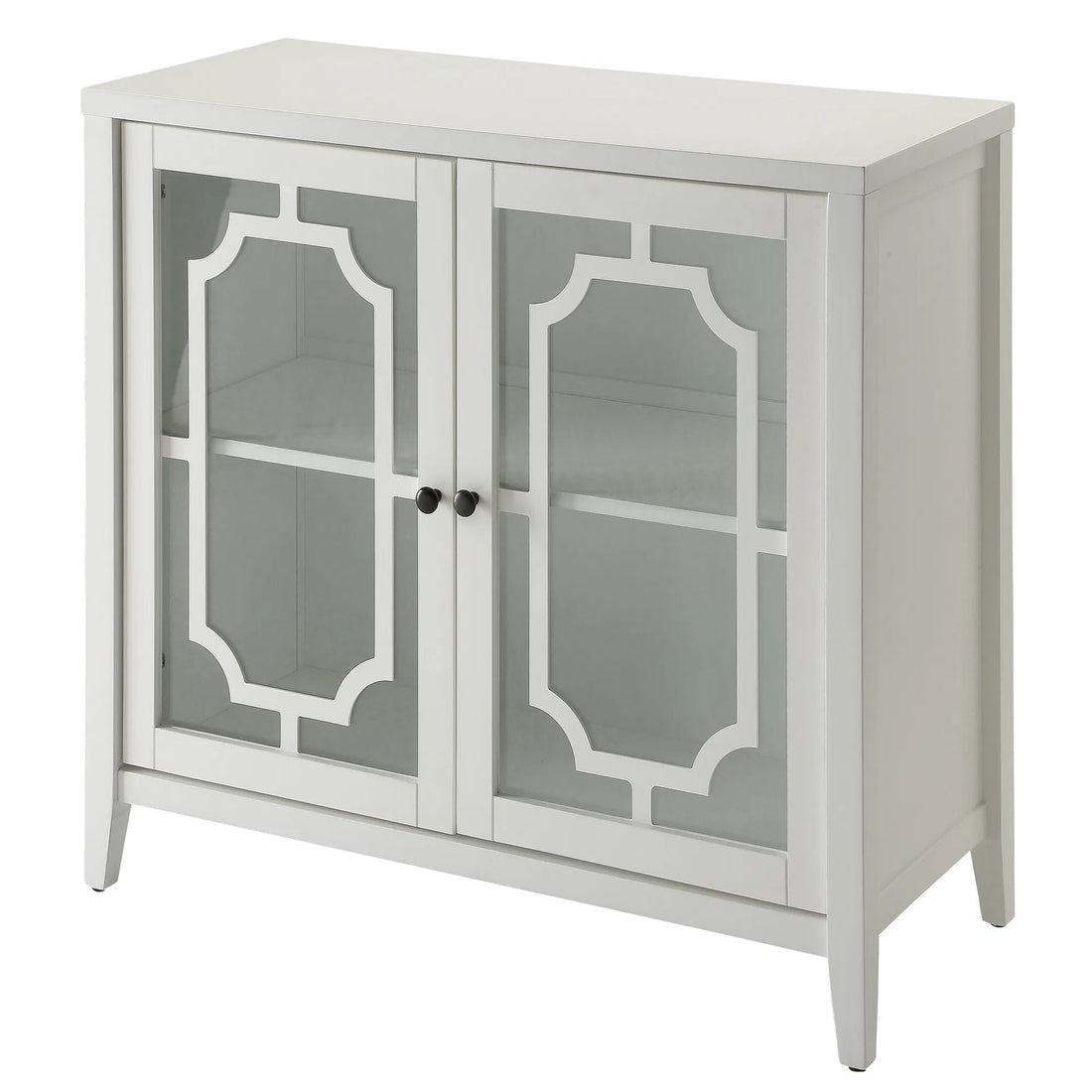 White Console Table with Double Doors
