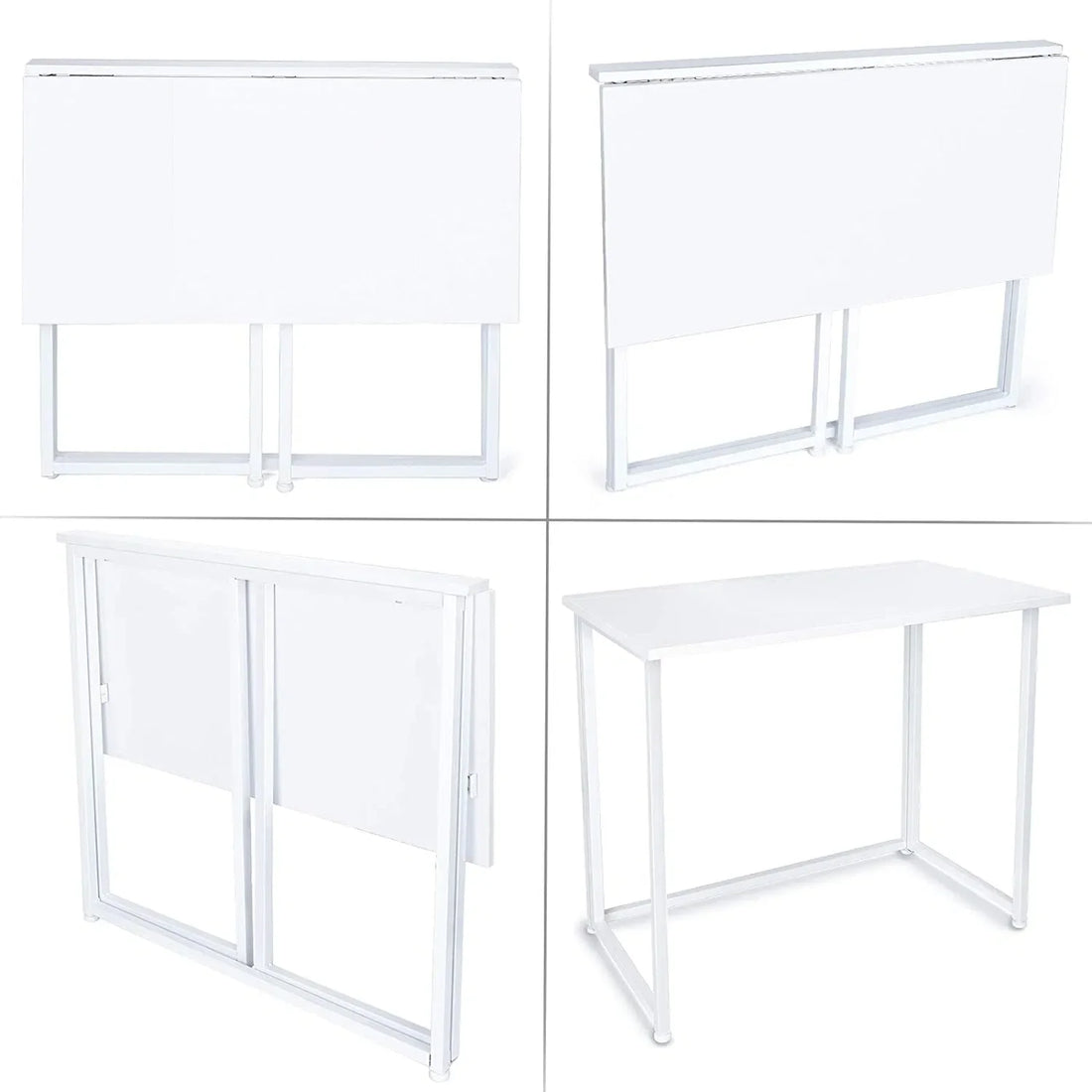 White Folding Computer Desk ‚Äì Space-Saving Home Office & Study Table, Portable Laptop & Writing Desk, Compact Foldable Workstation